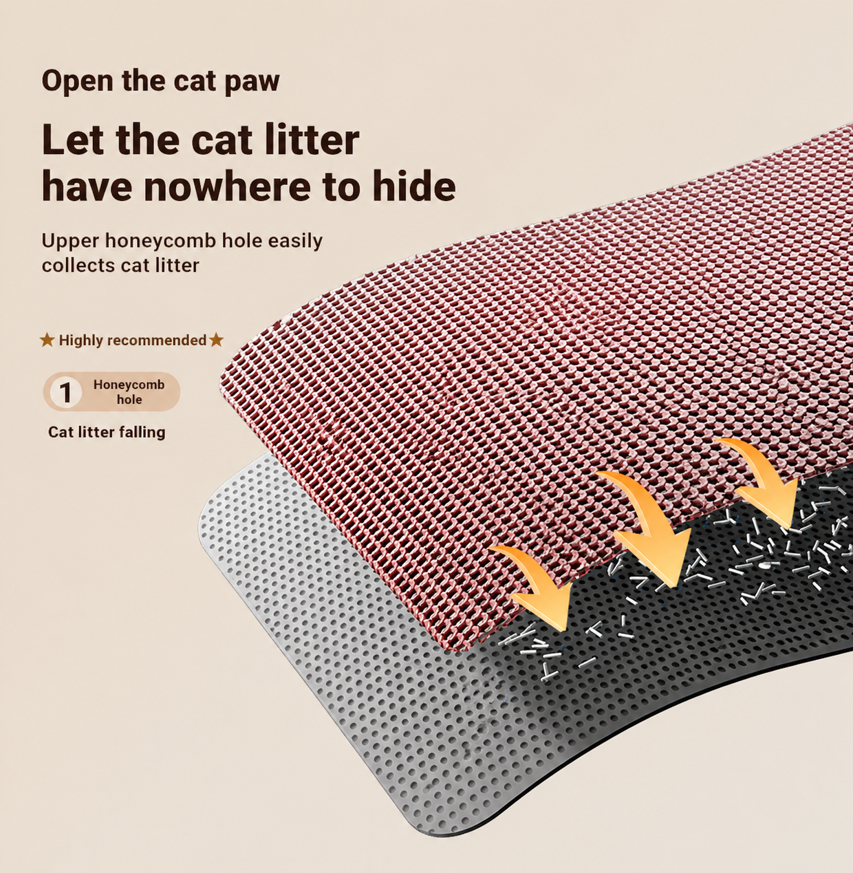 Double-layer cat litter mat